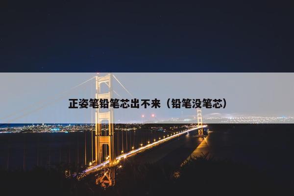 正姿笔铅笔芯出不来（铅笔没笔芯）