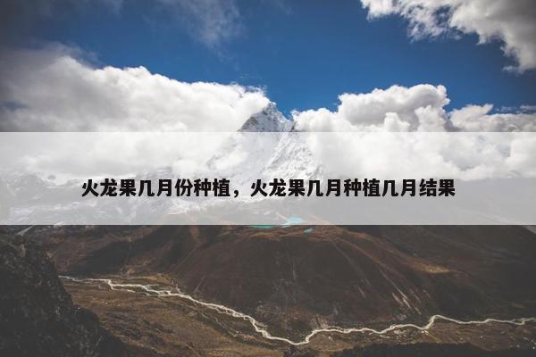 火龙果几月份种植，火龙果几月种植几月结果