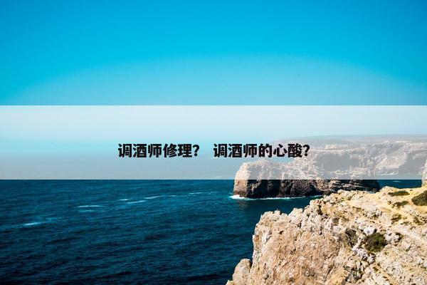 调酒师修理？ 调酒师的心酸？