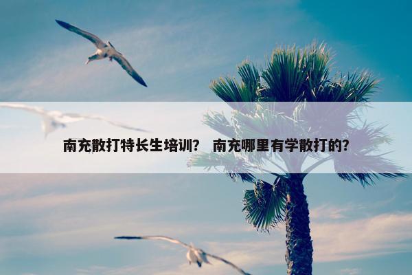 南充散打特长生培训？ 南充哪里有学散打的？