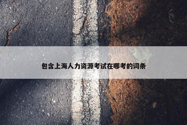 包含上海人力资源考试在哪考的词条