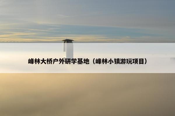 峰林大桥户外研学基地（峰林小镇游玩项目）