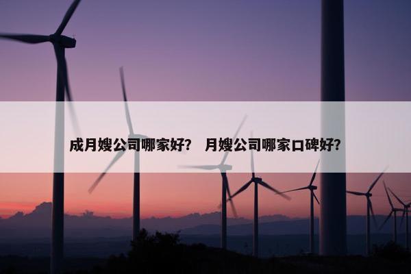 成月嫂公司哪家好？ 月嫂公司哪家口碑好？