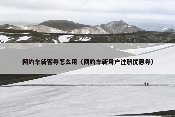 网约车新客券怎么用（网约车新用户注册优惠券）
