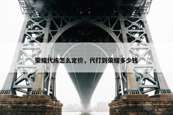 荣耀代练怎么定价，代打到荣耀多少钱