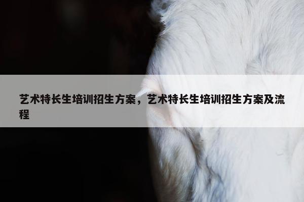 艺术特长生培训招生方案，艺术特长生培训招生方案及流程