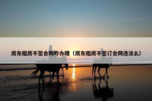 房东租房不签合同咋办理（房东租房不签订合同违法么）