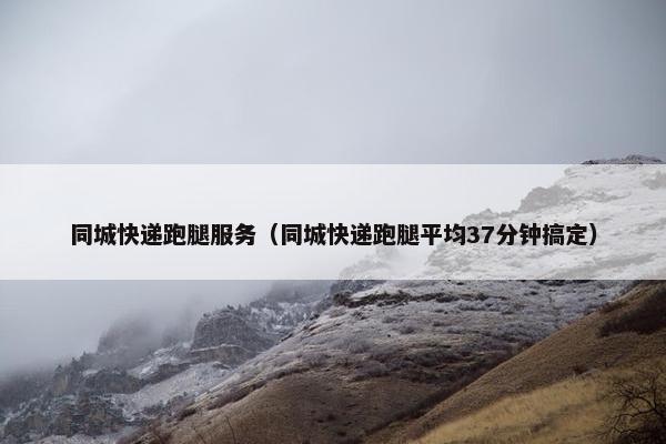 同城快递跑腿服务（同城快递跑腿平均37分钟搞定）
