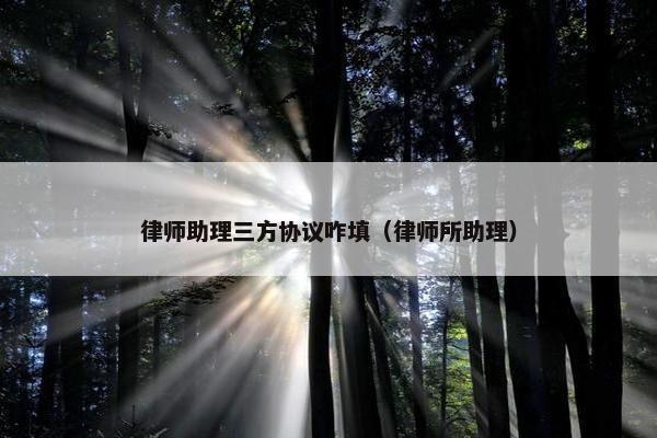 律师助理三方协议咋填（律师所助理）
