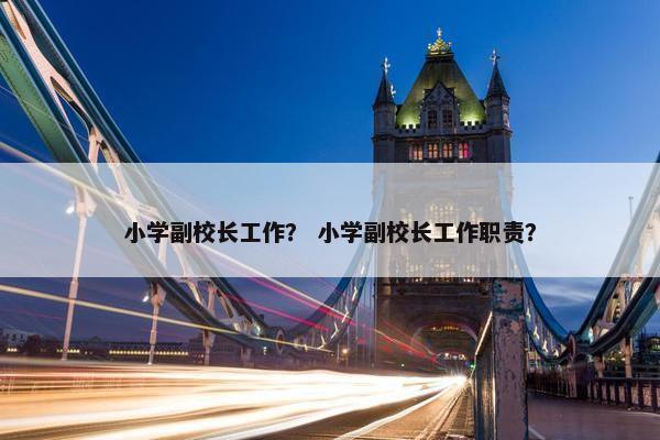 小学副校长工作？ 小学副校长工作职责？