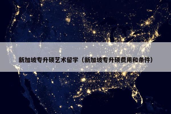 新加坡专升硕艺术留学（新加坡专升硕费用和条件）