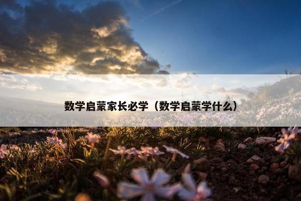 数学启蒙家长必学（数学启蒙学什么）