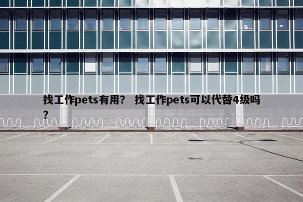 找工作pets有用？ 找工作pets可以代替4级吗？