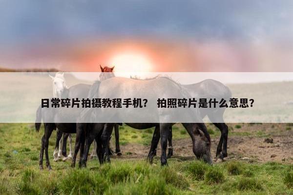 日常碎片拍摄教程手机？ 拍照碎片是什么意思？