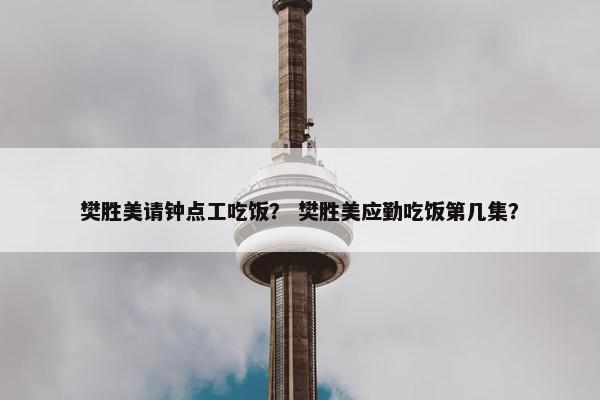 樊胜美请钟点工吃饭？ 樊胜美应勤吃饭第几集？
