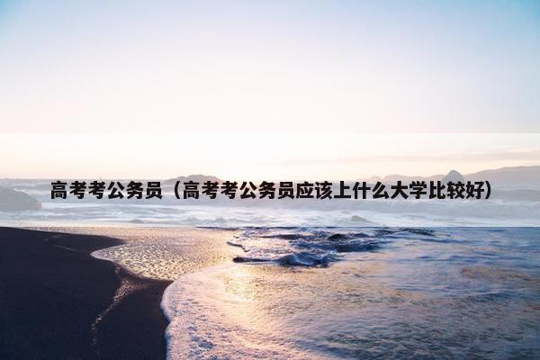 高考考公务员（高考考公务员应该上什么大学比较好）