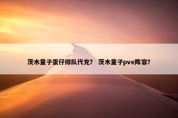 茨木童子蛋仔排队代充？ 茨木童子pve阵容？