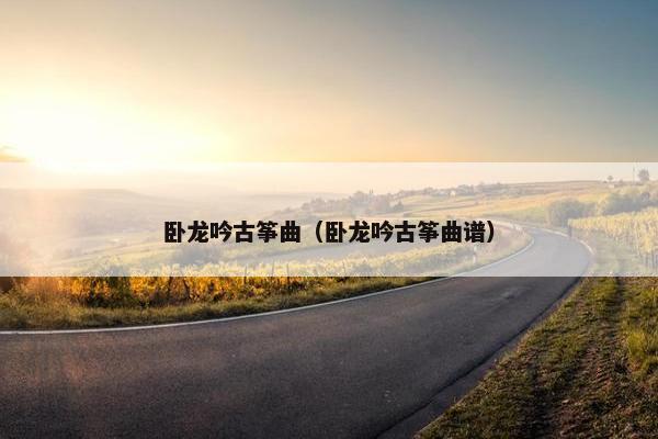 卧龙吟古筝曲（卧龙吟古筝曲谱）