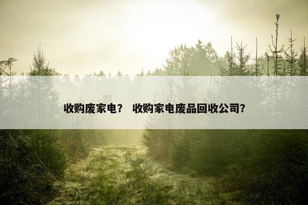 收购废家电？ 收购家电废品回收公司？