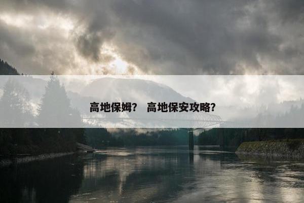 高地保姆？ 高地保安攻略？