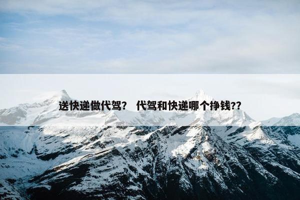 送快递做代驾？ 代驾和快递哪个挣钱?？