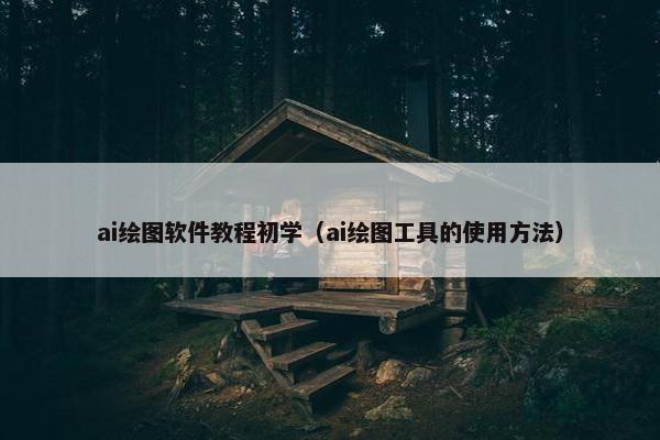 ai绘图软件教程初学（ai绘图工具的使用方法）
