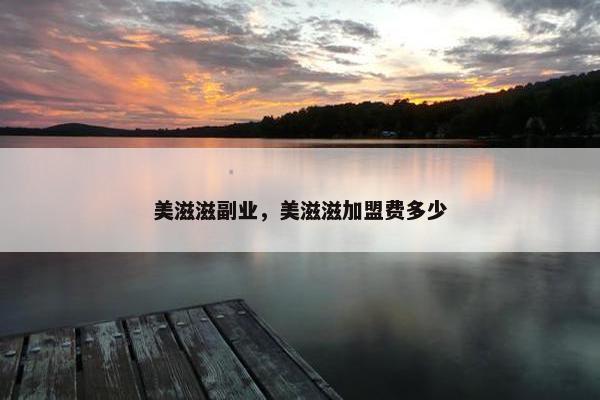 美滋滋副业，美滋滋加盟费多少