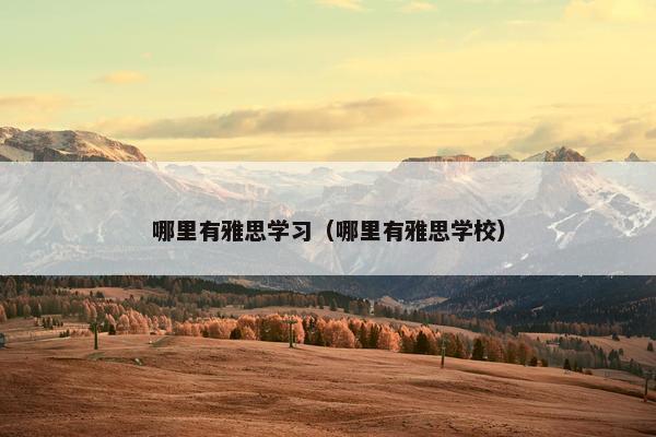 哪里有雅思学习（哪里有雅思学校）
