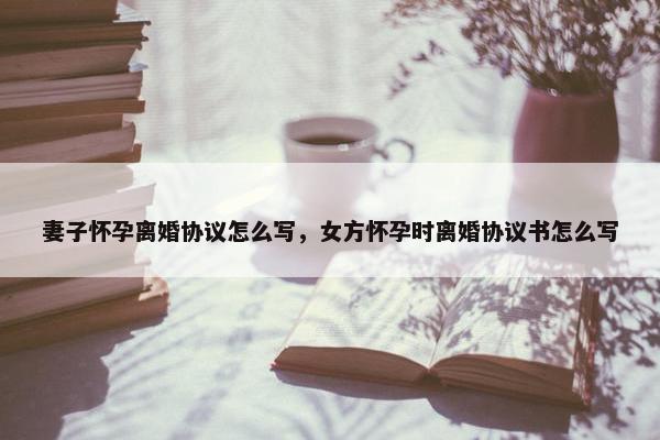 妻子怀孕离婚协议怎么写，女方怀孕时离婚协议书怎么写