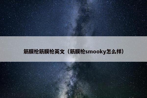 筋膜枪筋膜枪英文（筋膜枪smooky怎么样）