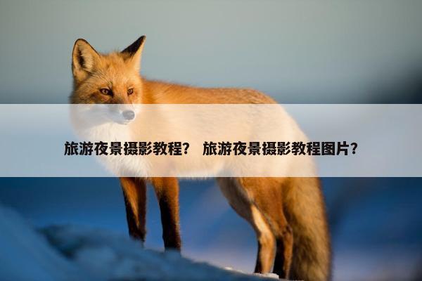 旅游夜景摄影教程？ 旅游夜景摄影教程图片？