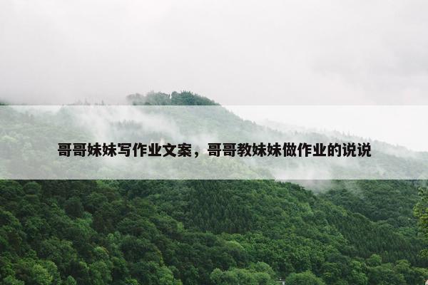 哥哥妹妹写作业文案，哥哥教妹妹做作业的说说