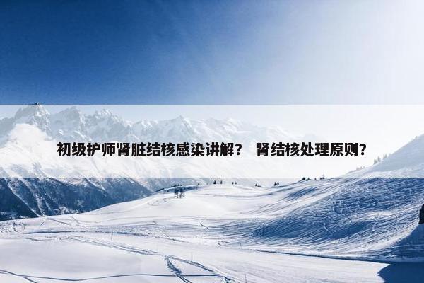 初级护师肾脏结核感染讲解？ 肾结核处理原则？