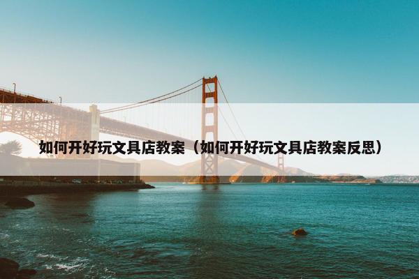 如何开好玩文具店教案（如何开好玩文具店教案反思）