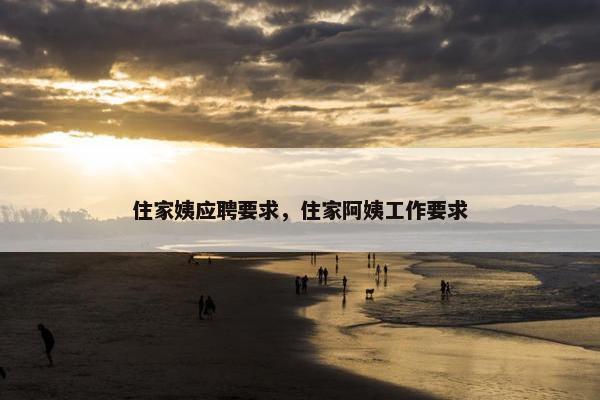 住家姨应聘要求，住家阿姨工作要求