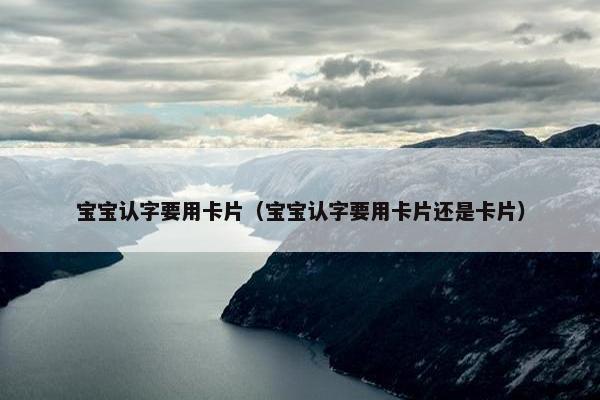 宝宝认字要用卡片（宝宝认字要用卡片还是卡片）