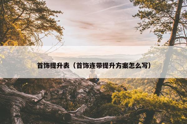 首饰提升表（首饰连带提升方案怎么写）