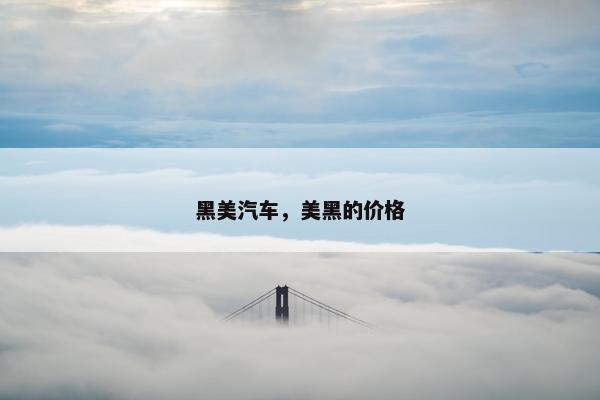 黑美汽车，美黑的价格