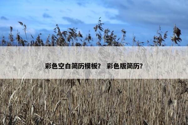 彩色空白简历模板？ 彩色版简历？