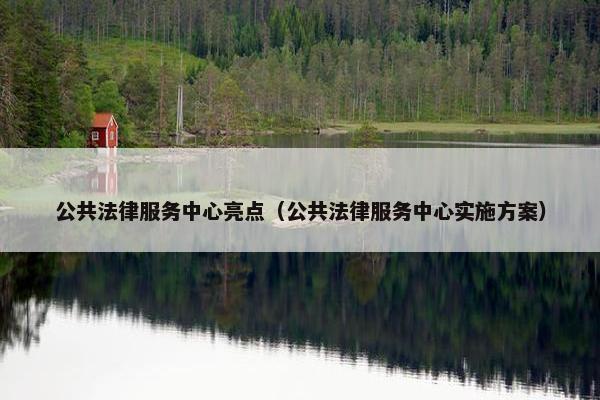 公共法律服务中心亮点（公共法律服务中心实施方案）