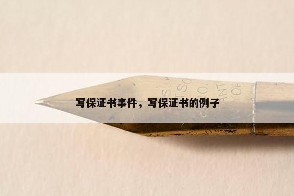 写保证书事件，写保证书的例子