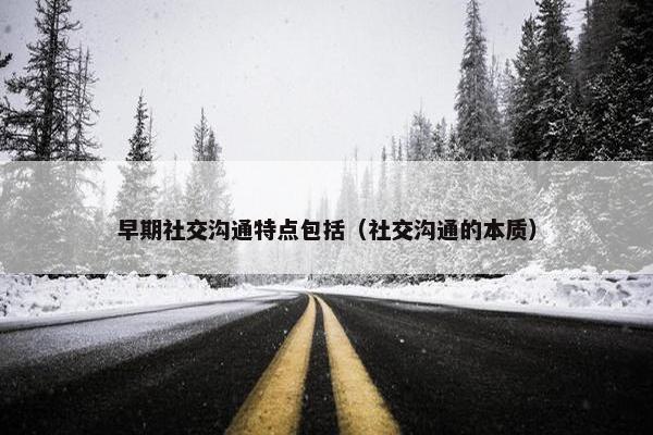 早期社交沟通特点包括（社交沟通的本质）