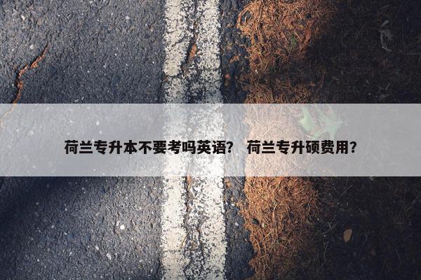 荷兰专升本不要考吗英语？ 荷兰专升硕费用？