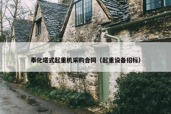 奉化塔式起重机采购合同（起重设备招标）