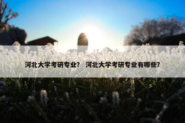 河北大学考研专业？ 河北大学考研专业有哪些？