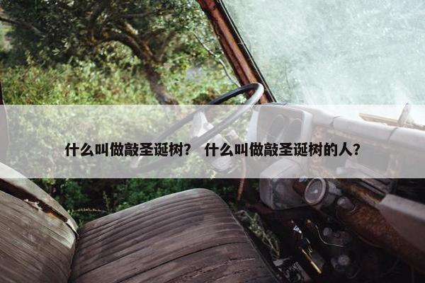 什么叫做敲圣诞树？ 什么叫做敲圣诞树的人？