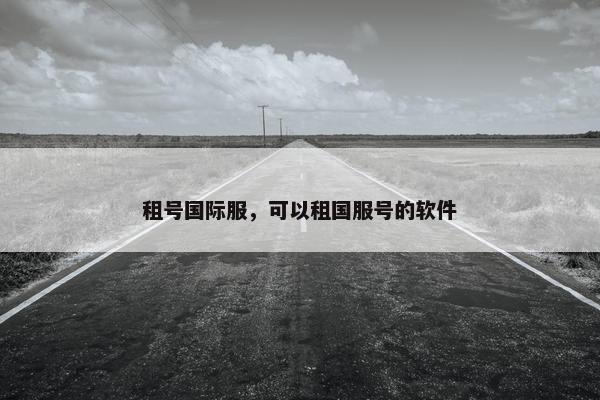 租号国际服，可以租国服号的软件