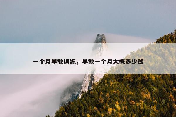 一个月早教训练，早教一个月大概多少钱