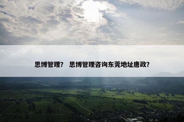 思博管理？ 思博管理咨询东莞地址唐政？