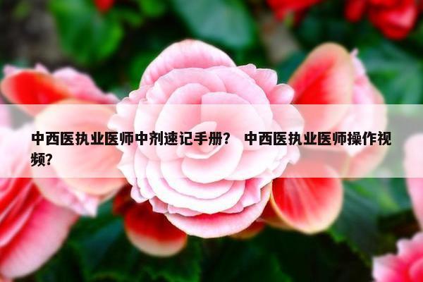 中西医执业医师中剂速记手册？ 中西医执业医师操作视频？